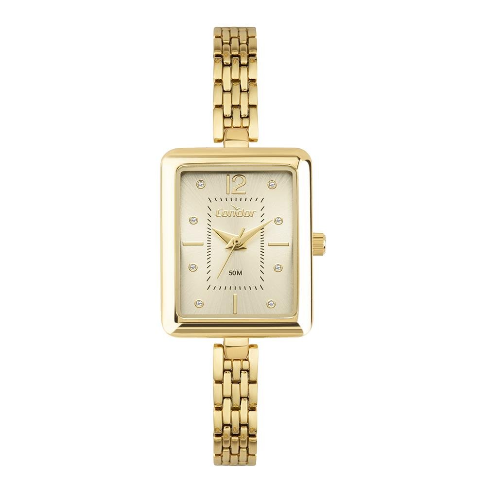 Relógio Condor Feminino Ref: Co2035nuq/5x Retangular Bracelete Dourado