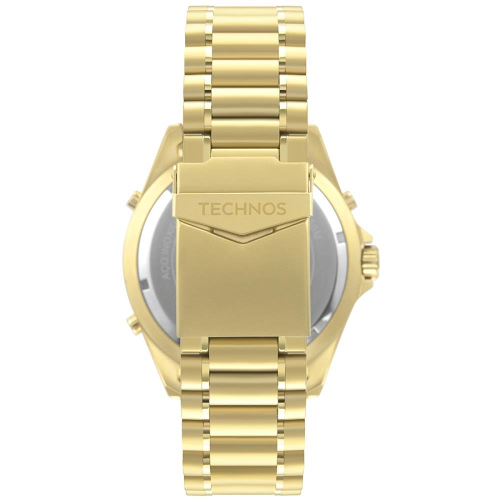Relógio Technos Masculino Ref: Wt205fln/4p Skydiver Anadigi Dourado Dourado 3
