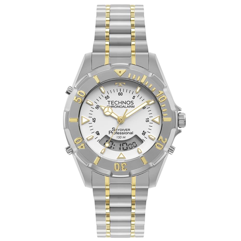 Relógio Technos Masculino Ref: Wt2050agn/1b Skydiver Anadigi Bicolor