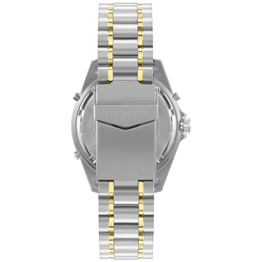 Relógio Technos Masculino Ref: Wt2050agn/1b Skydiver Anadigi Bicolor Prata 2