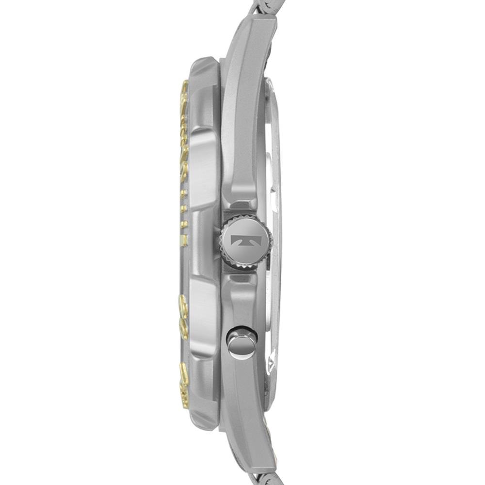 Relógio Technos Masculino Ref: Wt2050agn/1b Skydiver Anadigi Bicolor Prata 3