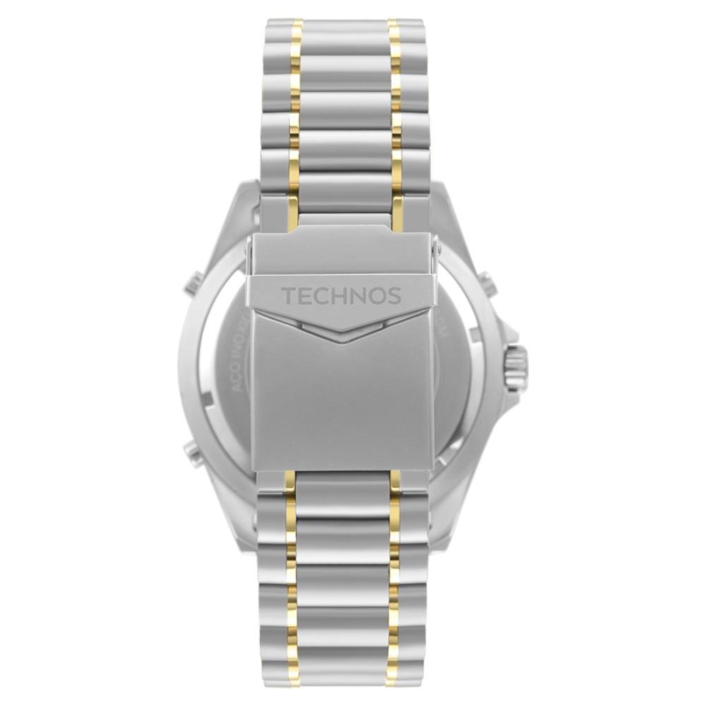 Relógio Technos Masculino Ref: Wt2050axn/1p Skydiver Anadigi Bicolor Prata 3