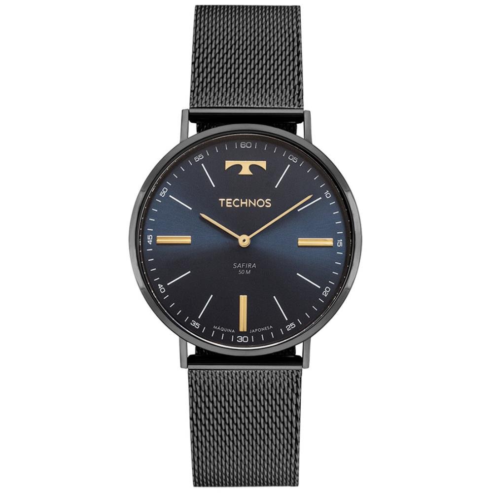Relógio Technos Masculino Ref: 2025lua/1a Slim Mesh Grafite