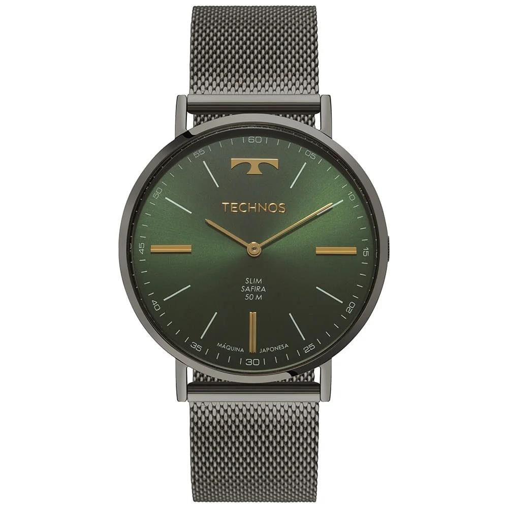Relógio Technos Masculino Ref: 2025lul/1v Slim Mesh Grafite