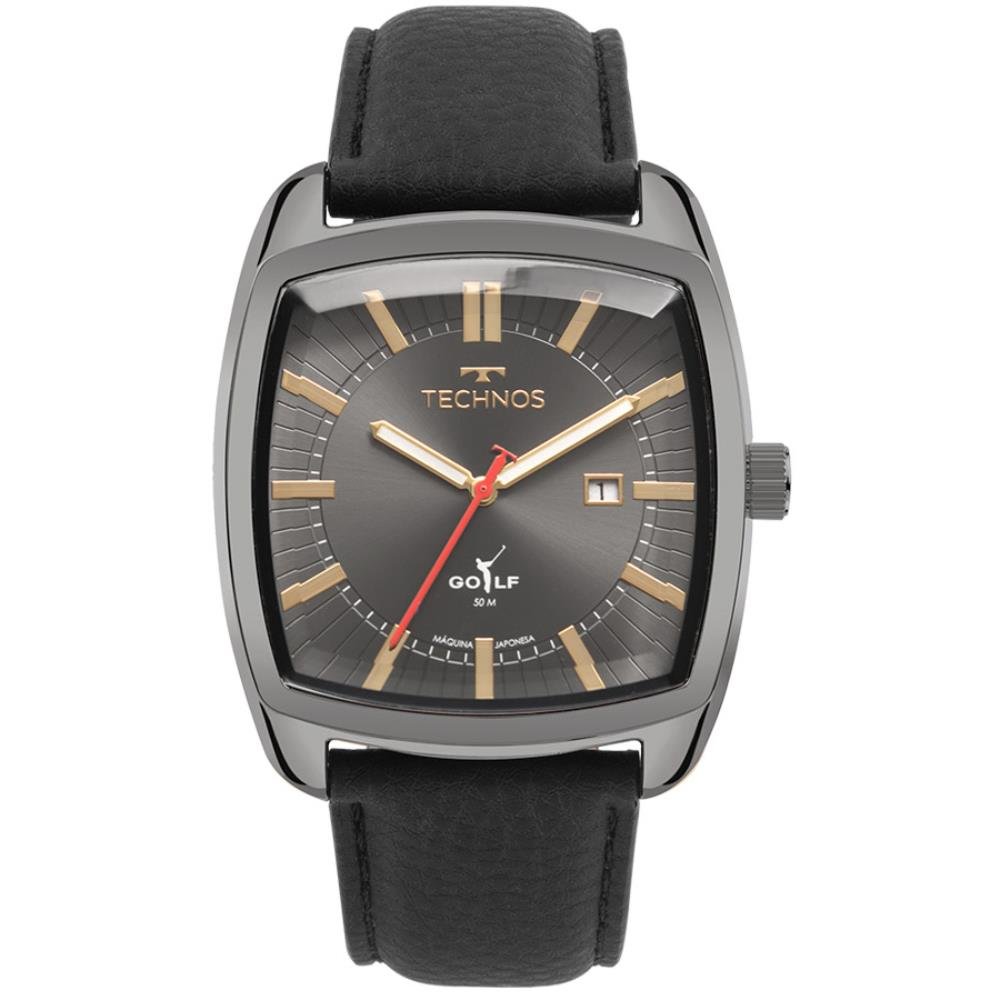 Relógio Technos Masculino Ref: 2115tuz/0p Golf Retangular Grafite