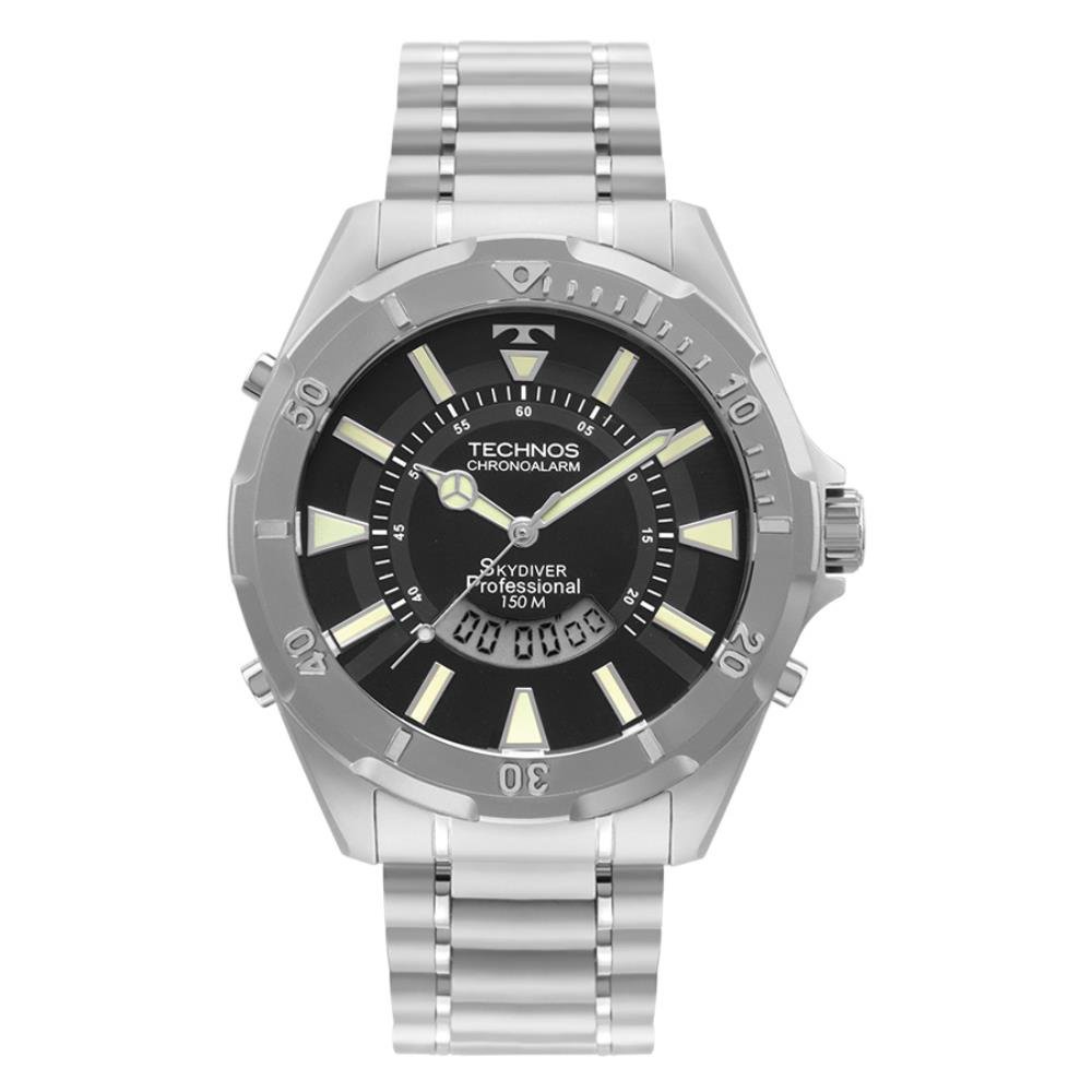 Relógio Technos Masculino Ref: Wt205fy/1p Skydiver Anadigi Prateado