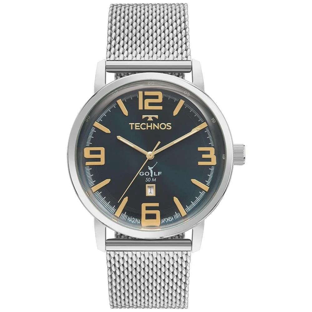 Relógio Technos Masculino Ref: 2115ubk/1a Golf Mesh Prateado