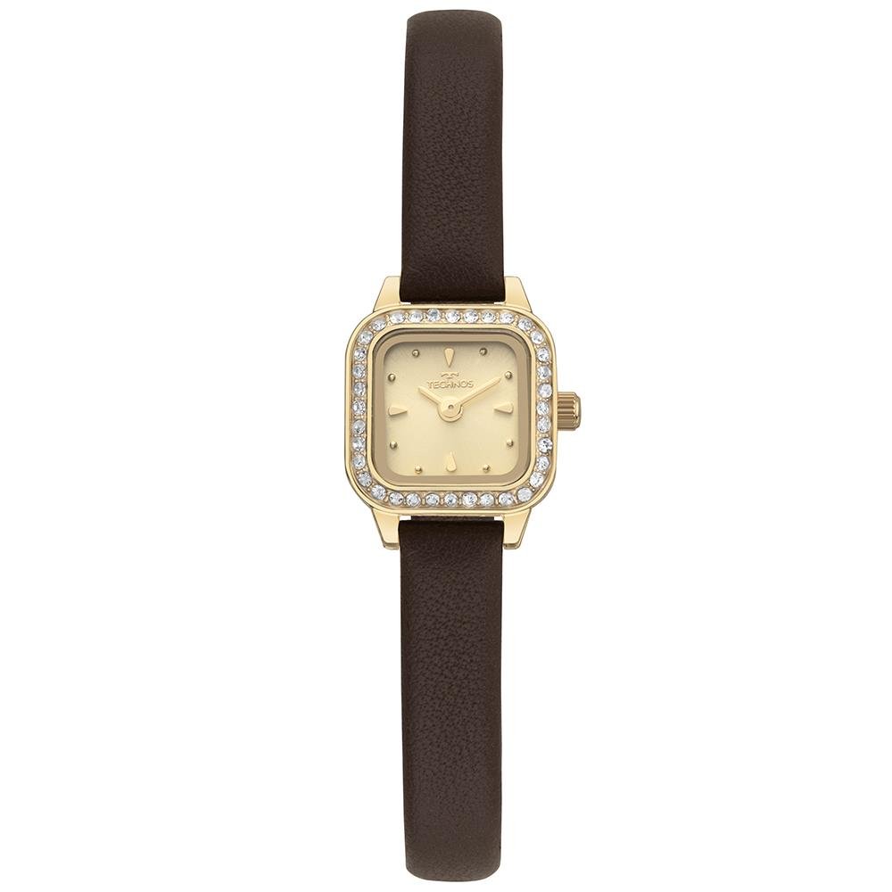 Relógio Technos Feminino Ref: 1042ae/0x Retangular Mini Dourado Dourado 1