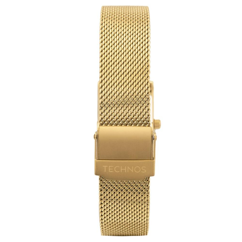 Relógio Technos Feminino Ref: 2035nde/1a Elegance Mesh Retangular Dourado Dourado 3