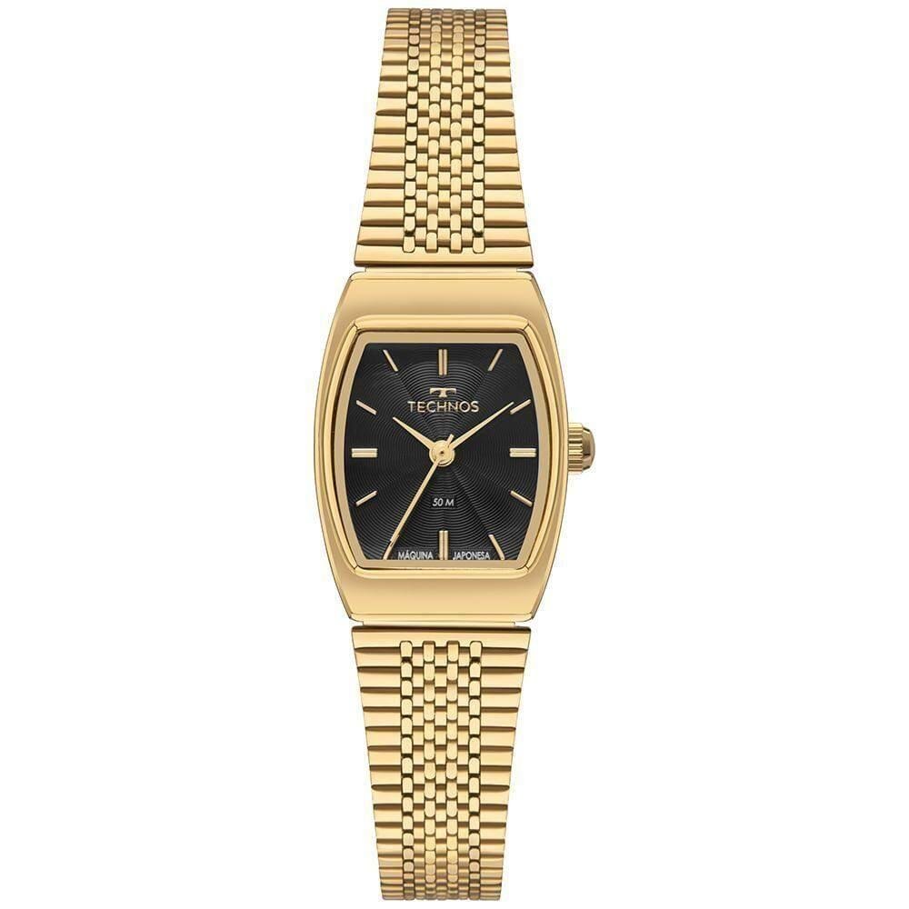 Relógio Technos Feminino Ref: 2035ndj/1p Retangular Dourado