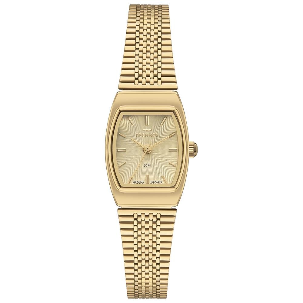 Relógio Technos Feminino Ref: 2035ndl/1x Retangular Dourado