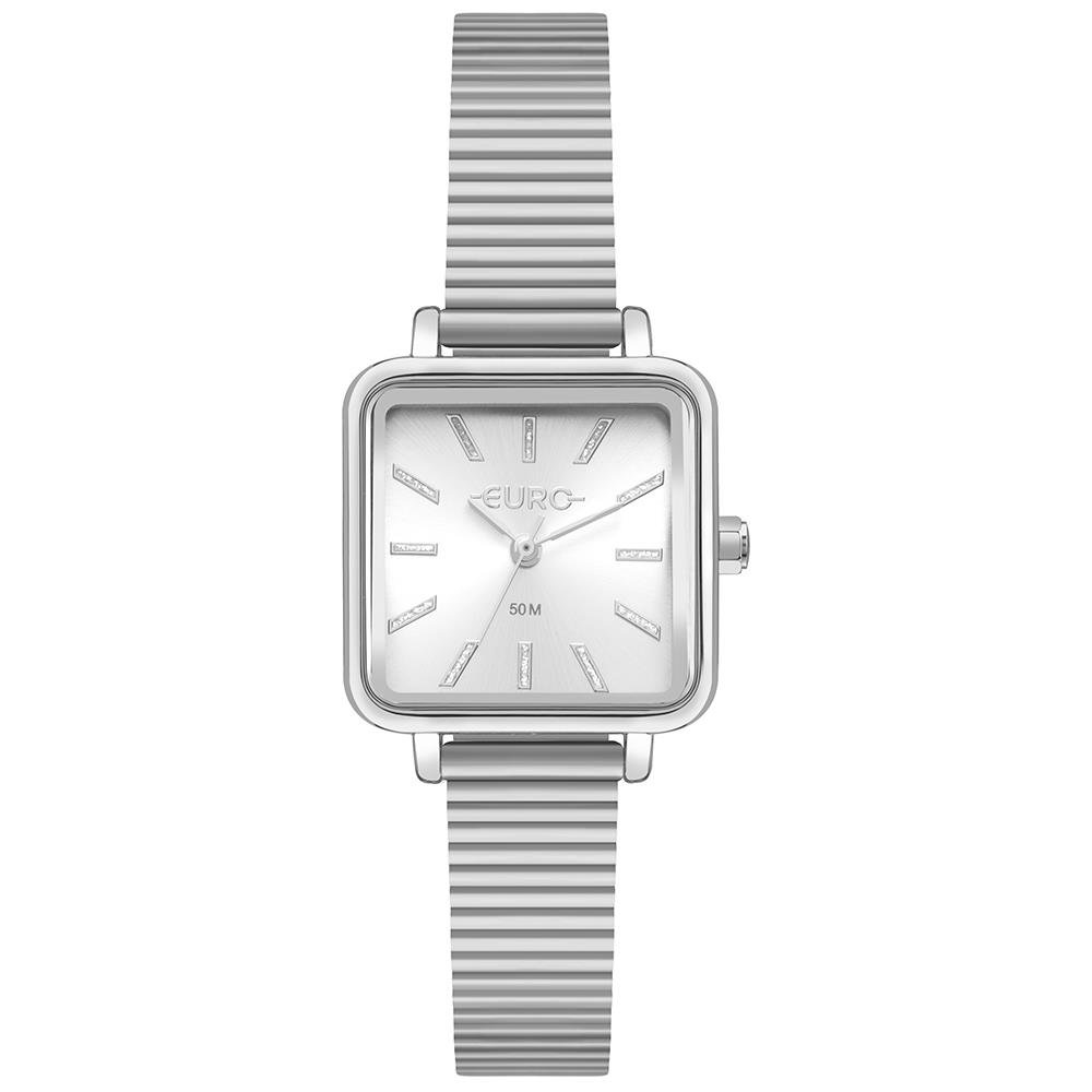 Relógio Euro Feminino Ref: Eu2035yzs/4k Casual Retangular Prateado