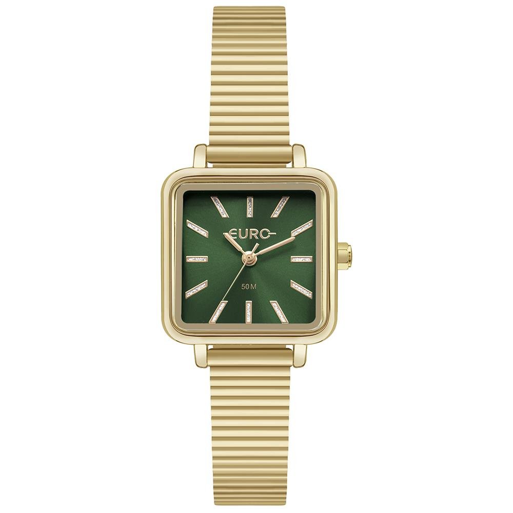 Relógio Euro Feminino Ref: Eu2035yzt/4v Casual Retangular Dourado