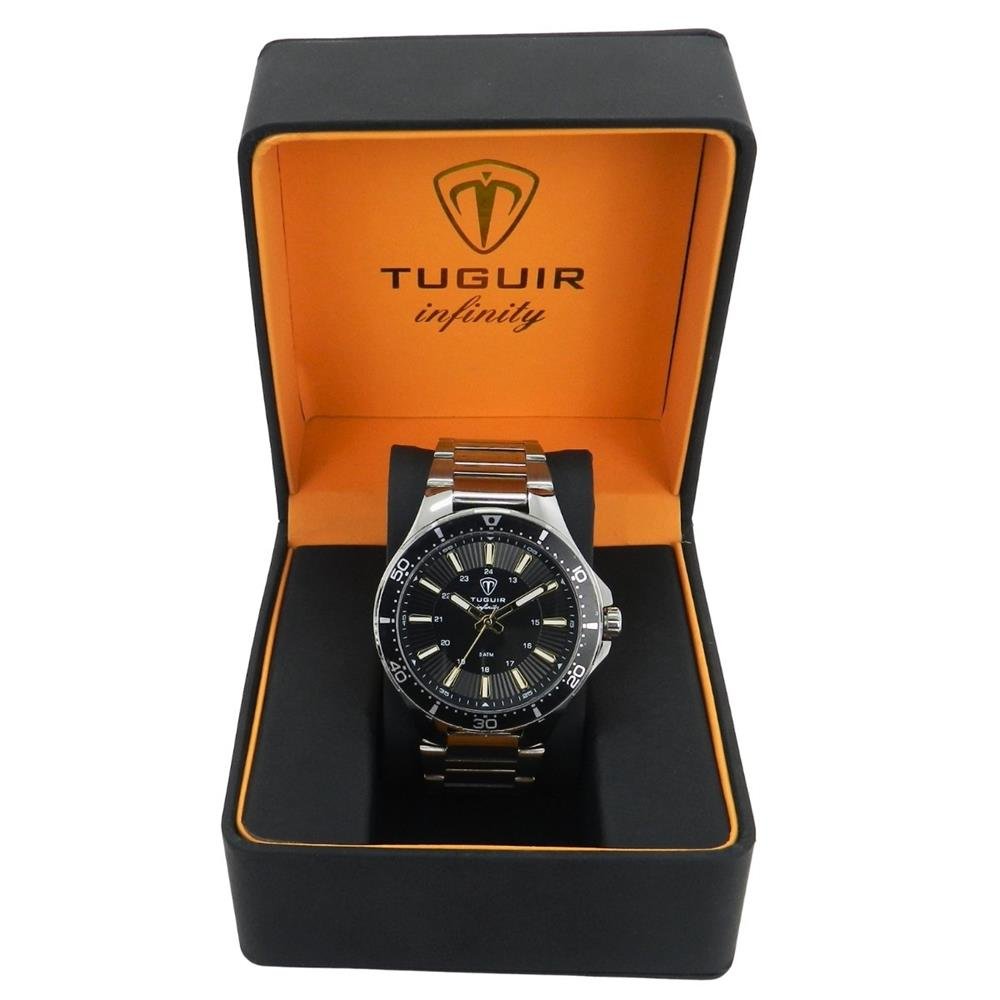 Relógio Tuguir Masculino Ref: Tgi37127 Casual Aço Prateado Prata 5