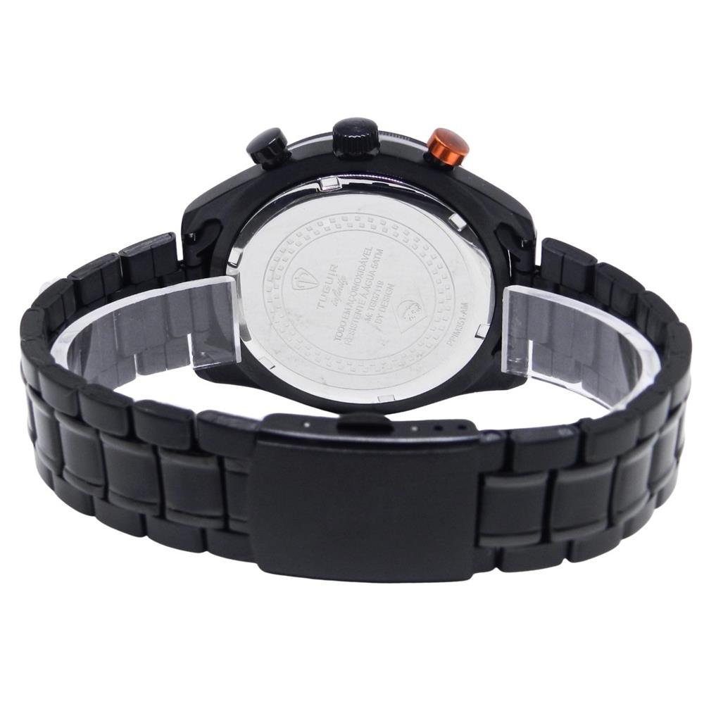Relógio Tuguir Masculino Ref: Tgi37119 Cronógrafo Aço Black Preto 3