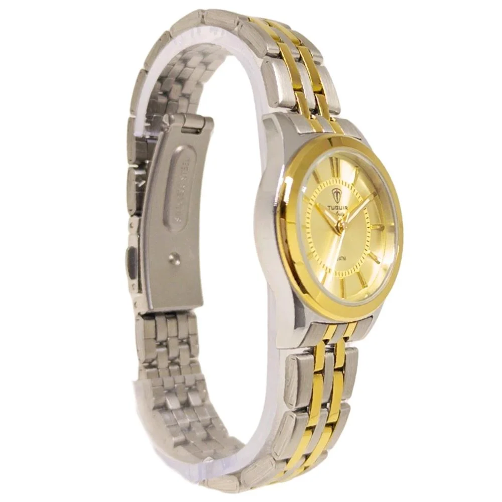 Relógio Tuguir Feminino Ref: Tgi37134 Aço Clássico Bicolor Dourado 2