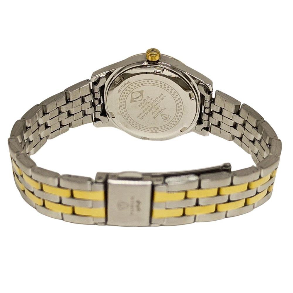 Relógio Tuguir Feminino Ref: Tgi37133 Aço Clássico Bicolor Dourado 3