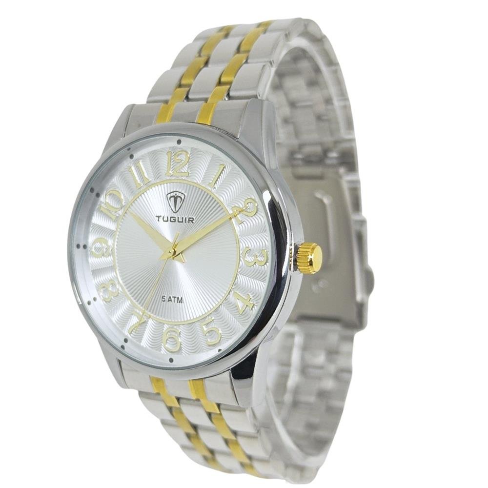 Relógio Tuguir Feminino Ref: Tg30423 Casual Bicolor Prata/Dourado 2