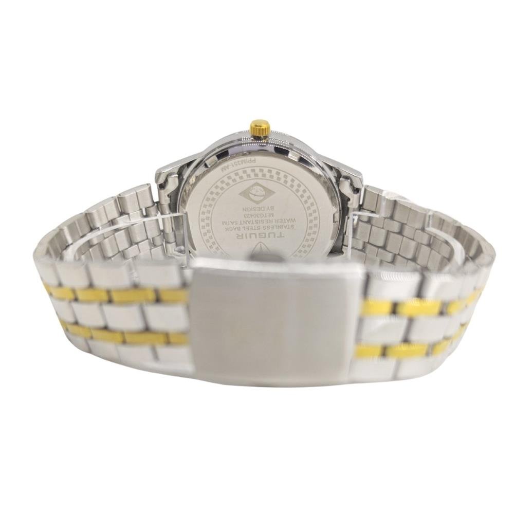 Relógio Tuguir Feminino Ref: Tg30423 Casual Bicolor Prata/Dourado 4