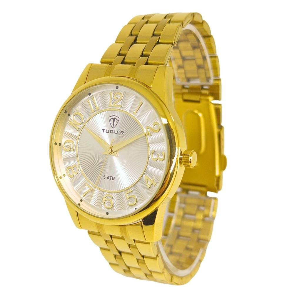 Relógio Tuguir Feminino Ref: Tg30422 Casual Dourado Dourado 2