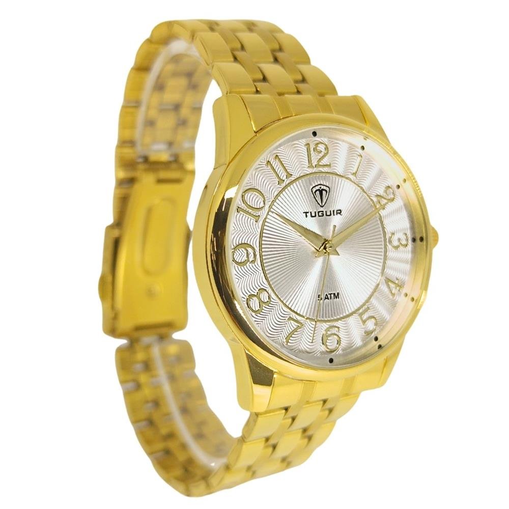 Relógio Tuguir Feminino Ref: Tg30422 Casual Dourado Dourado 3