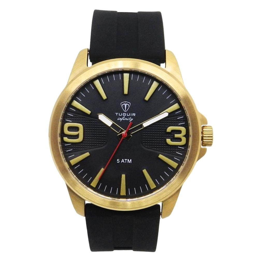 Relógio Tuguir Masculino Ref: Tgi37151 Esportivo Aço Dourado