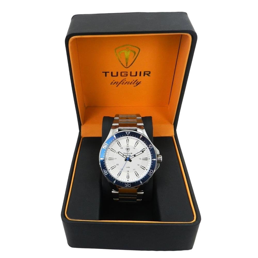 Relógio Tuguir Masculino Ref: Tgi37129 Casual Aço Prateado Prata 5