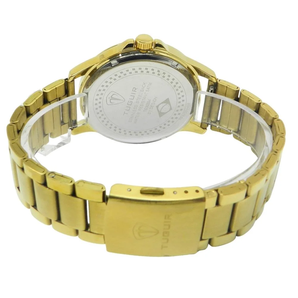 Relógio Tuguir Masculino Ref: Tg30354 Casual Dourado Dourado 4