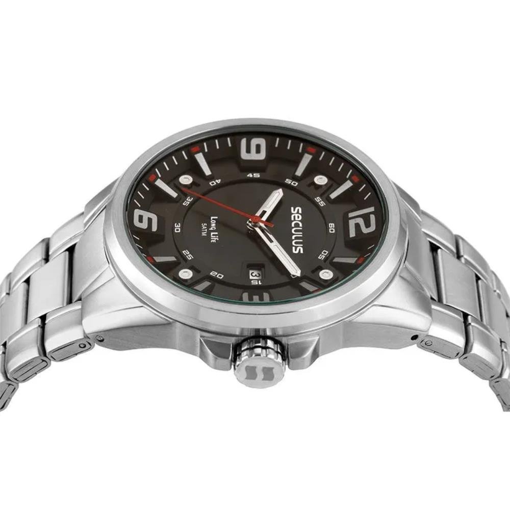 Relógio Seculus Masculino Ref: 44316g0svna1 Esportivo Prateado Prata 2