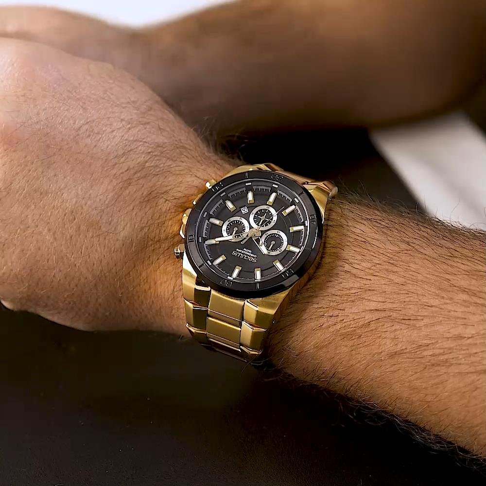 Relógio Seculus Masculino Ref: 44319gpsvha2 Cronógrafo Dourado Dourado 5