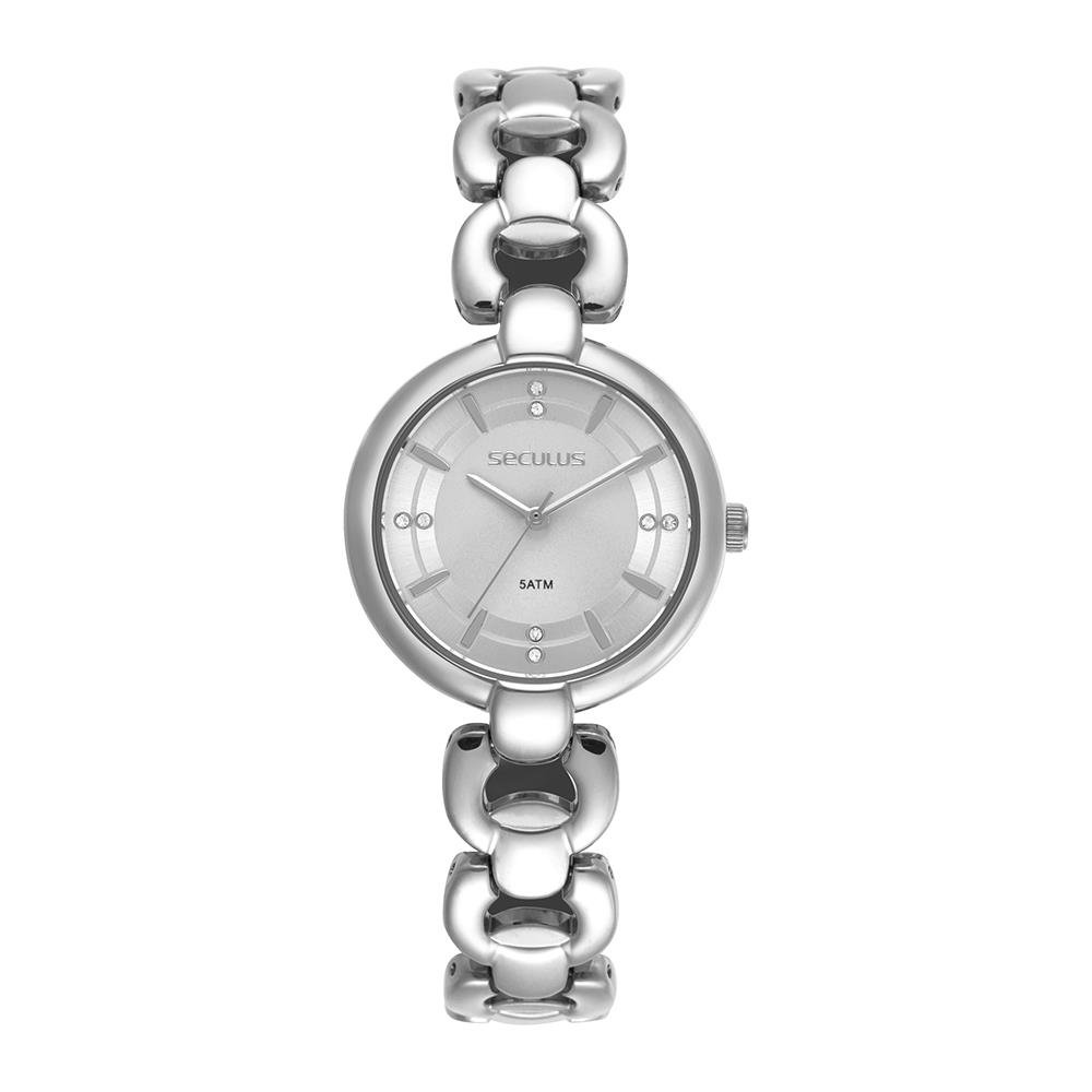 Relógio Seculus Feminino Ref: 23754l0svnb3 Bracelete Prateado