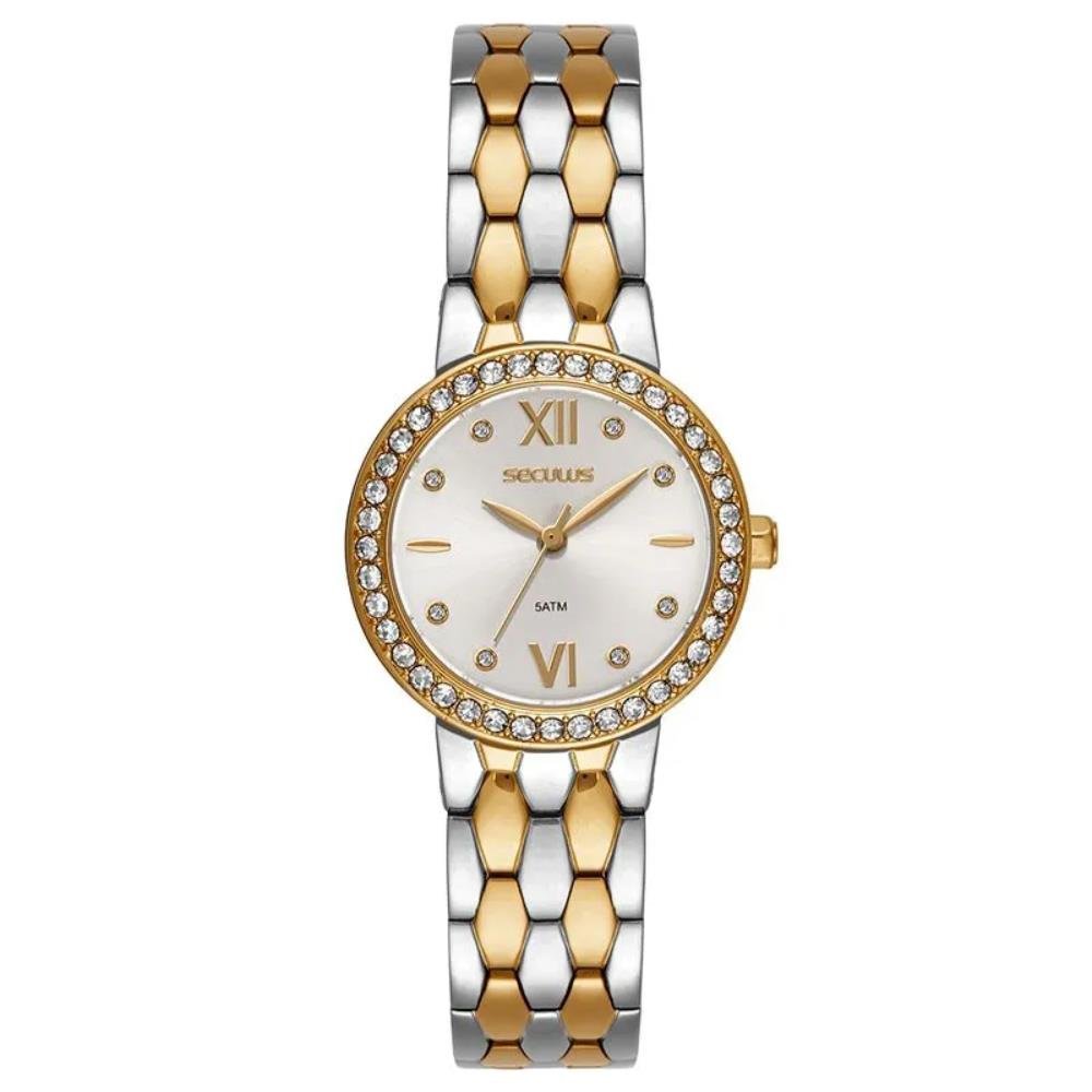 Relógio Seculus Feminino Ref: 23747lpsvbs2 Clássico Bicolor