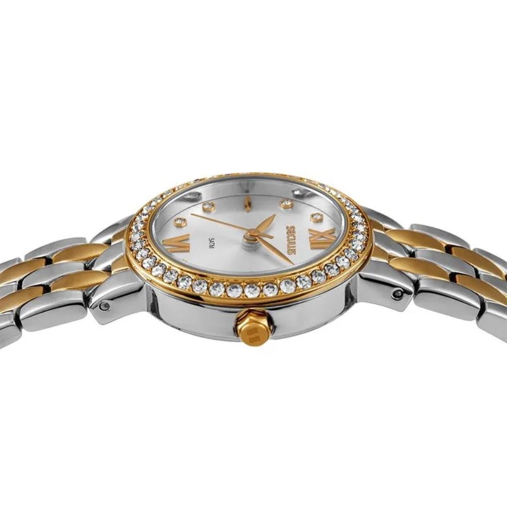 Relógio Seculus Feminino Ref: 23747lpsvbs2 Clássico Bicolor Prata/Dourado 3