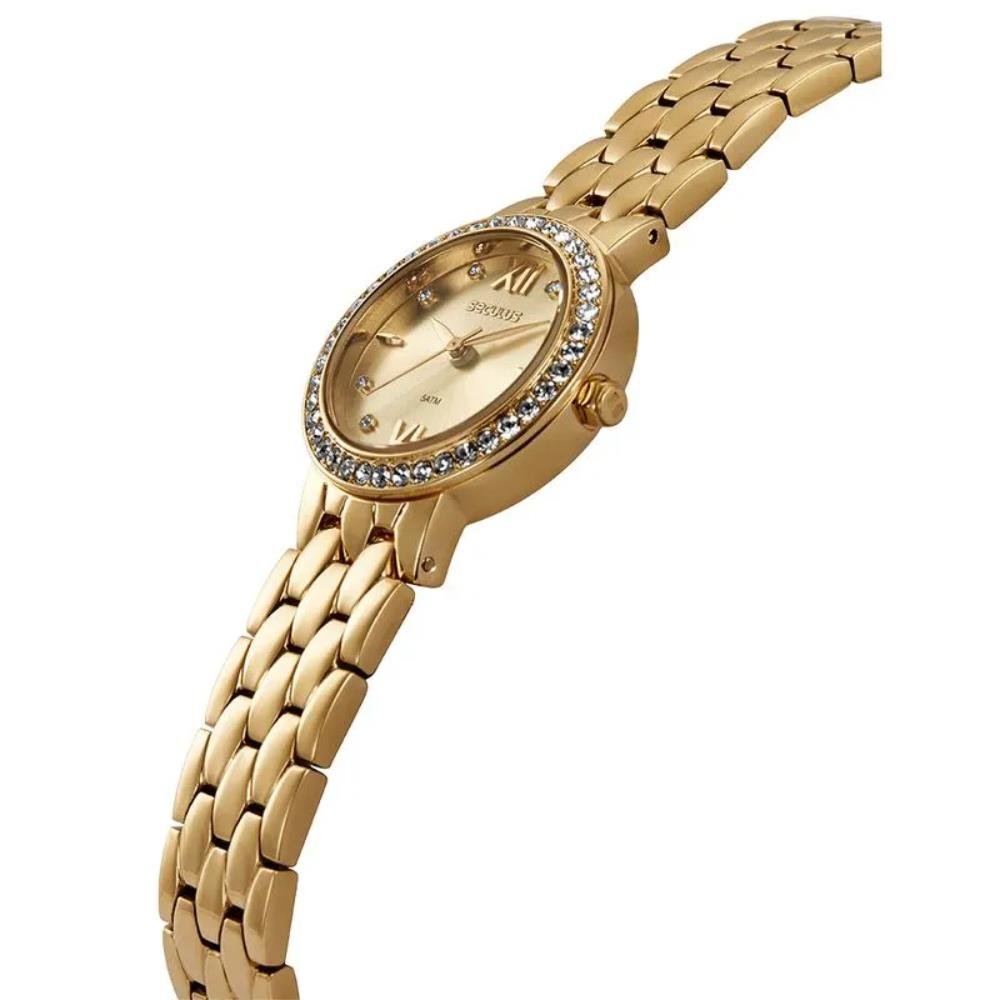 Relógio Seculus Feminino Ref: 23747lpsvds1 Clássico Dourado Dourado 2