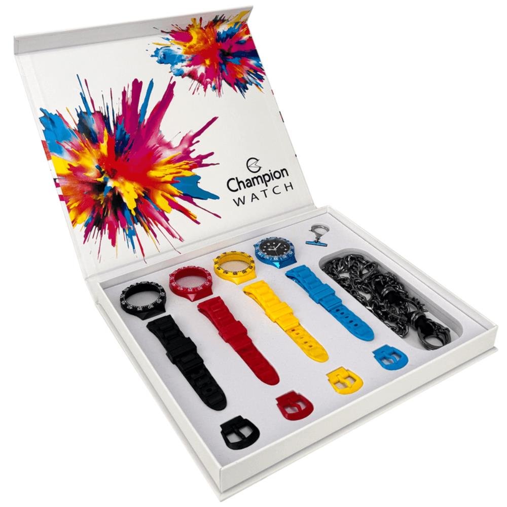 Relógio Champion Watch Ref: Cp31001p Troca Pulseiras Multicores 2