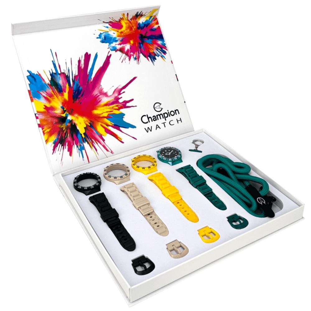 Relógio Champion Watch Ref: Cp31001s Troca Pulseiras Multicores 2