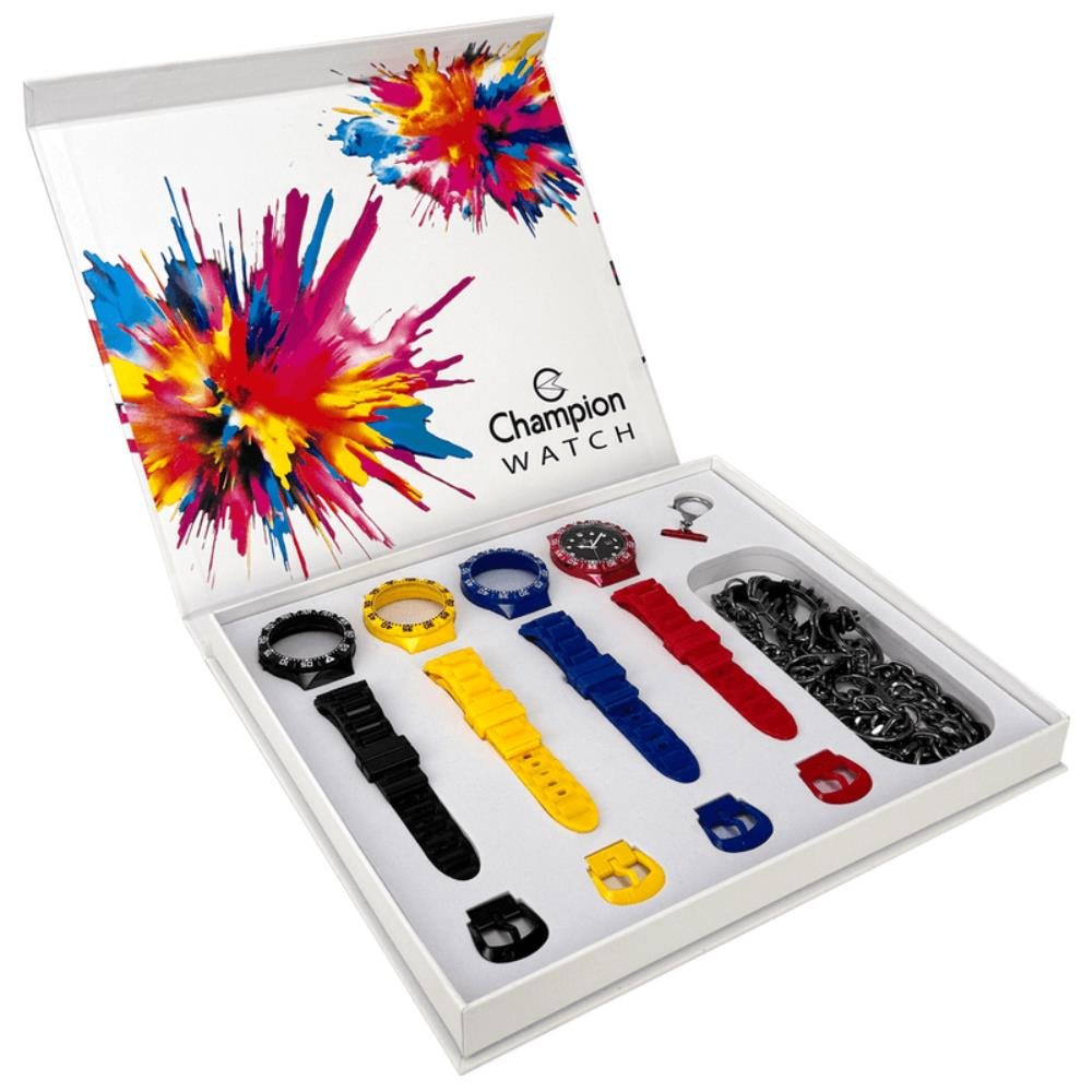Relógio Champion Watch Ref: Cp31001a Troca Pulseiras Multicores 2