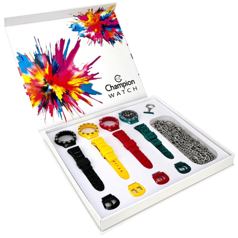 Relógio Champion Watch Ref: Cp31001d Troca Pulseiras Multicores 2