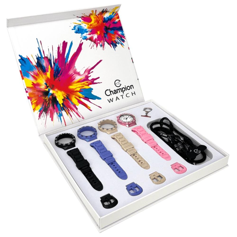 Relógio Champion Watch Ref: Cp31001v Troca Pulseiras Multicores 2