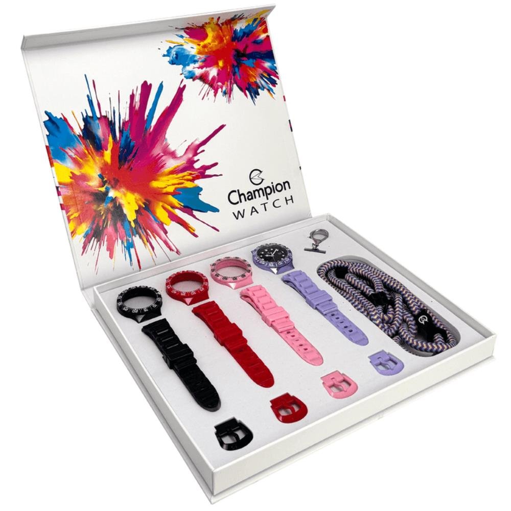 Relógio Champion Watch Ref: Cp31001l Troca Pulseiras Multicores 2