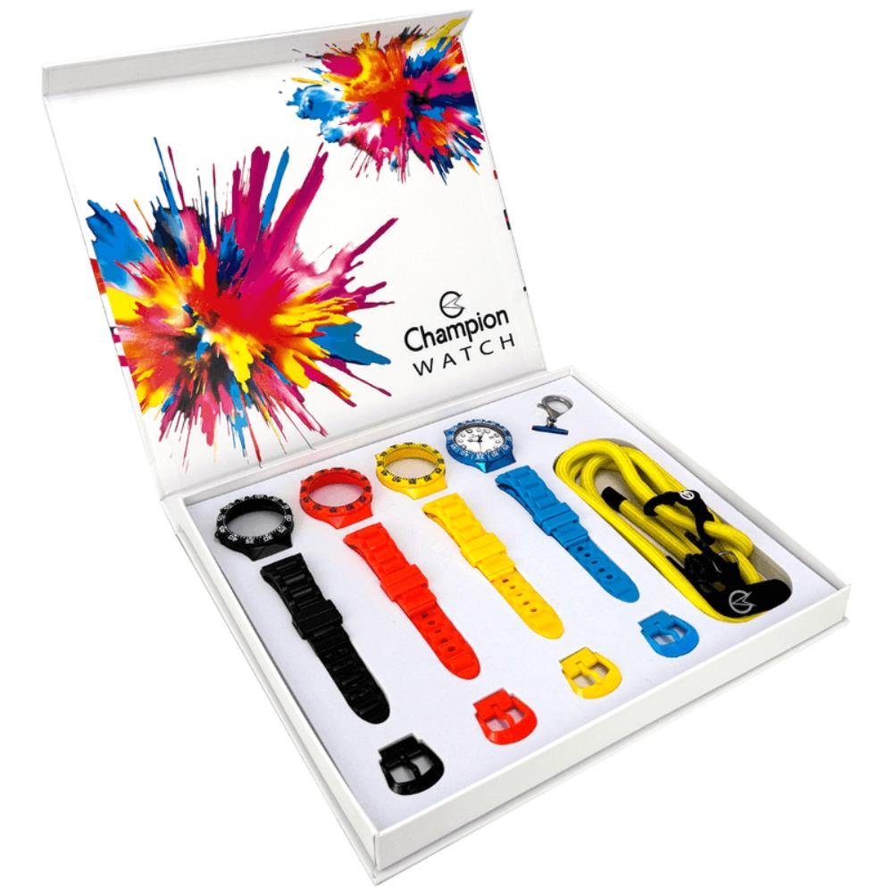 Relógio Champion Watch Ref: Cp31001k Troca Pulseiras Multicores 2