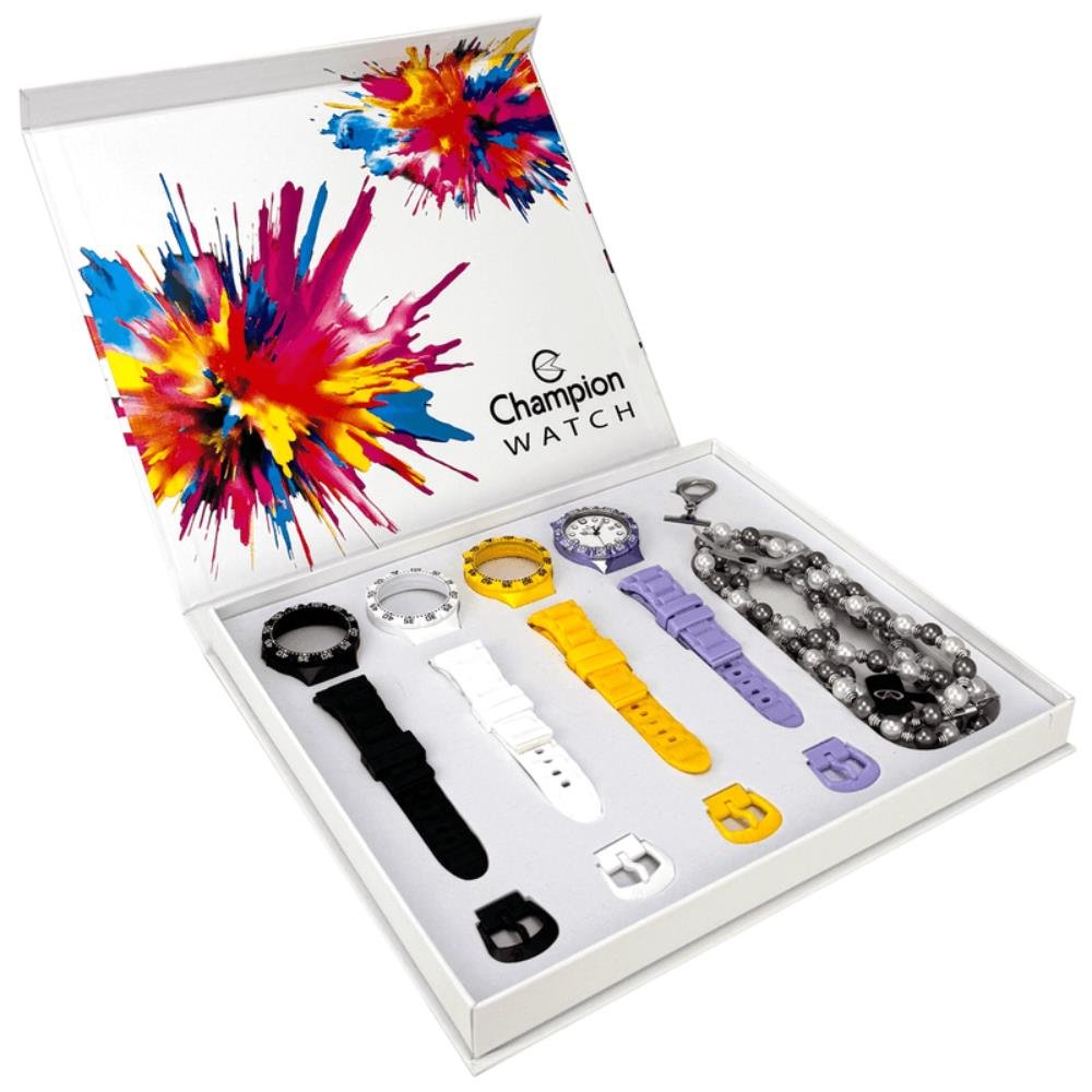 Relógio Champion Watch Ref: Cp31001r Troca Pulseiras Multicores 2
