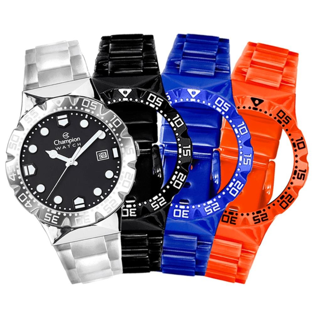 Relógio Champion Watch Ref: Cp31001g Troca Pulseiras Multicores 4