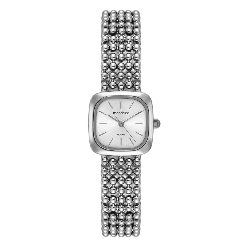 Relogio Mondaine Feminino Ref: 32989l0mvnm2 Bracelete Retangular Prateado