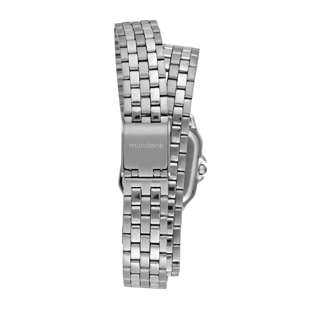 Relogio Mondaine Feminino Ref: 32983l0mvne2 Retangular 2 Voltas Prateado Prata 4