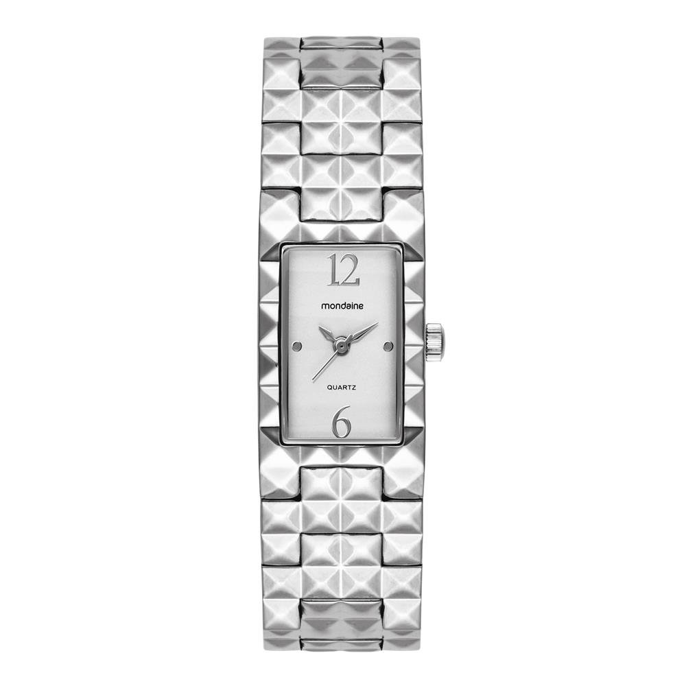 Relogio Mondaine Feminino Ref: 99840l0mvnm2 Bracelete Retangular Prateado