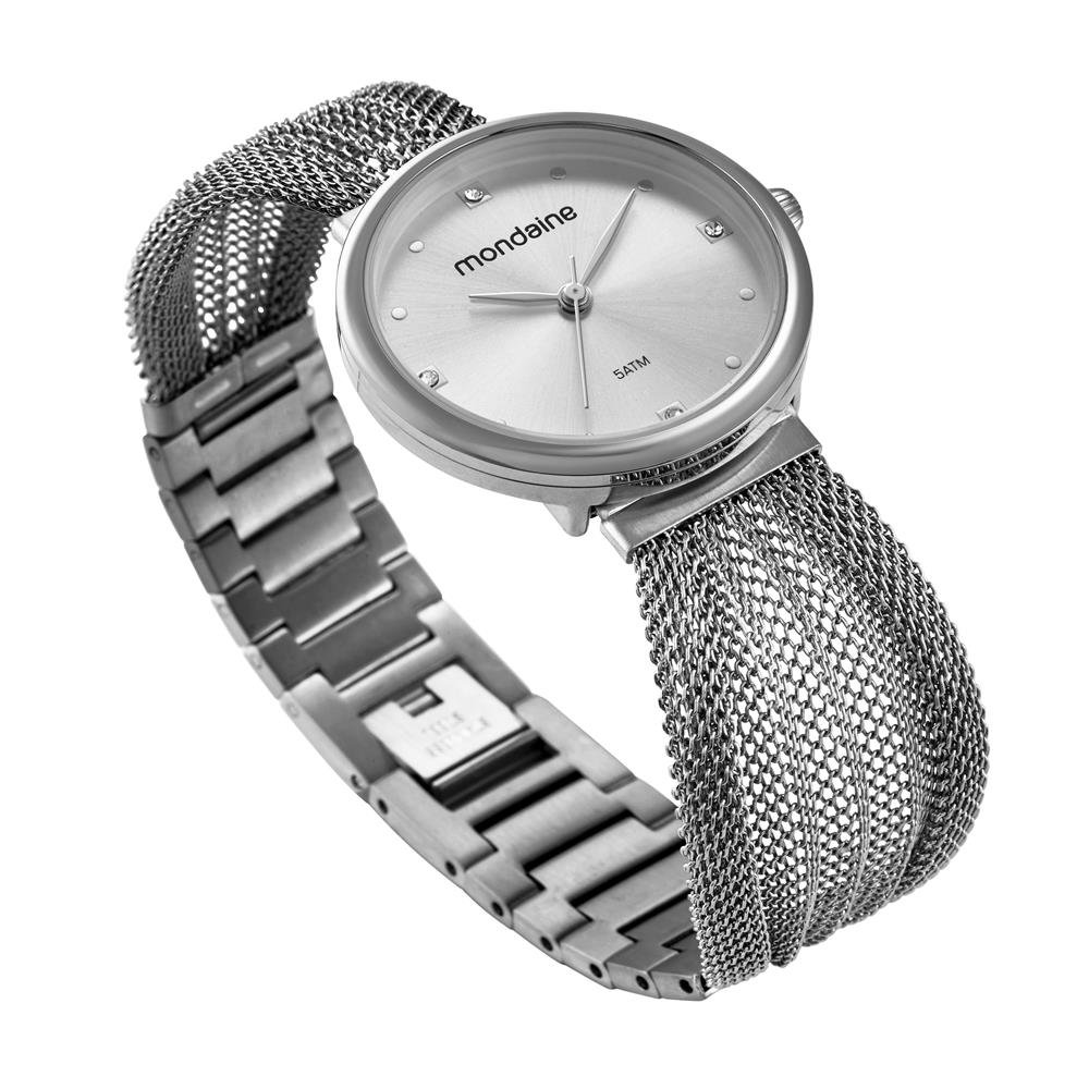 Relogio Mondaine Feminino Ref: 32932l0mvne2 Bracelete Prateado Prata 3