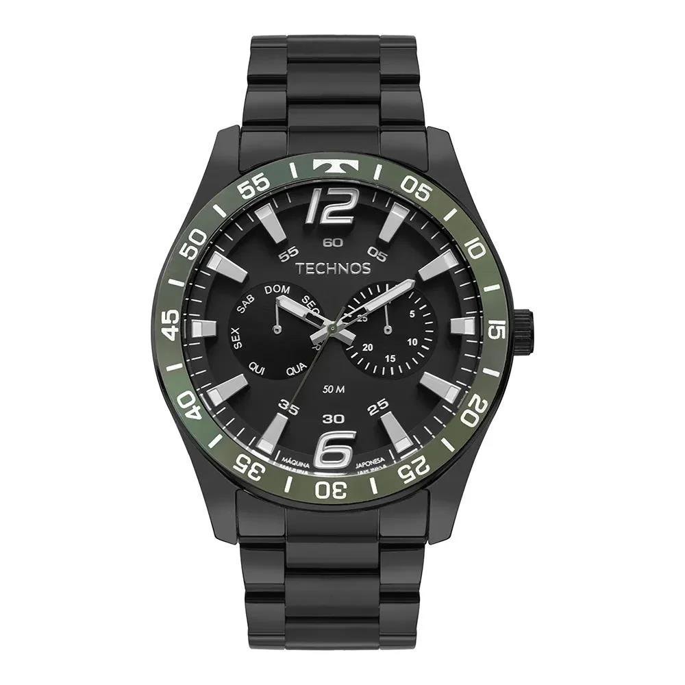 Relógio Technos Masculino Ref: 6p25cc/1p Multifunção Black