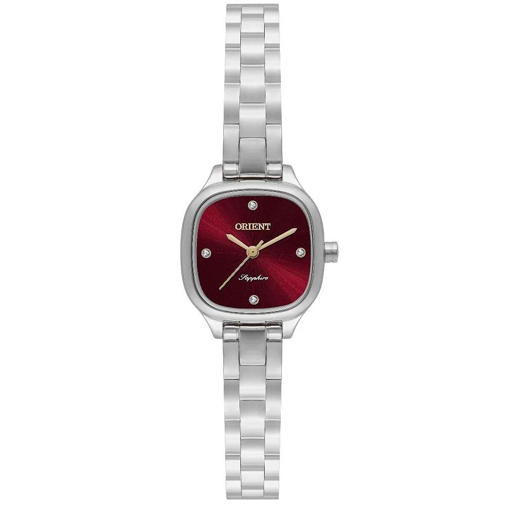 Relógio Orient Feminino Ref: Lbss0093 V1sx Retangular Prateado