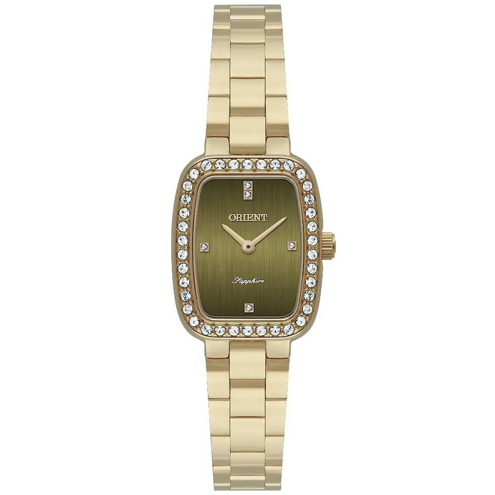 Relógio Orient Feminino Ref: Lgss0070 E1kx Retangular Dourado